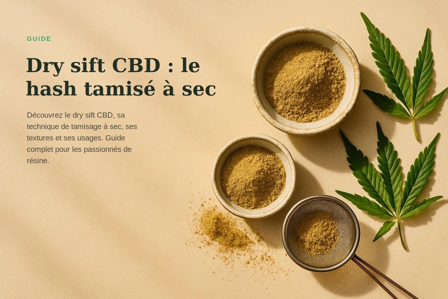 Dry sift CBD : le hash tamisé à sec · Maison Résine