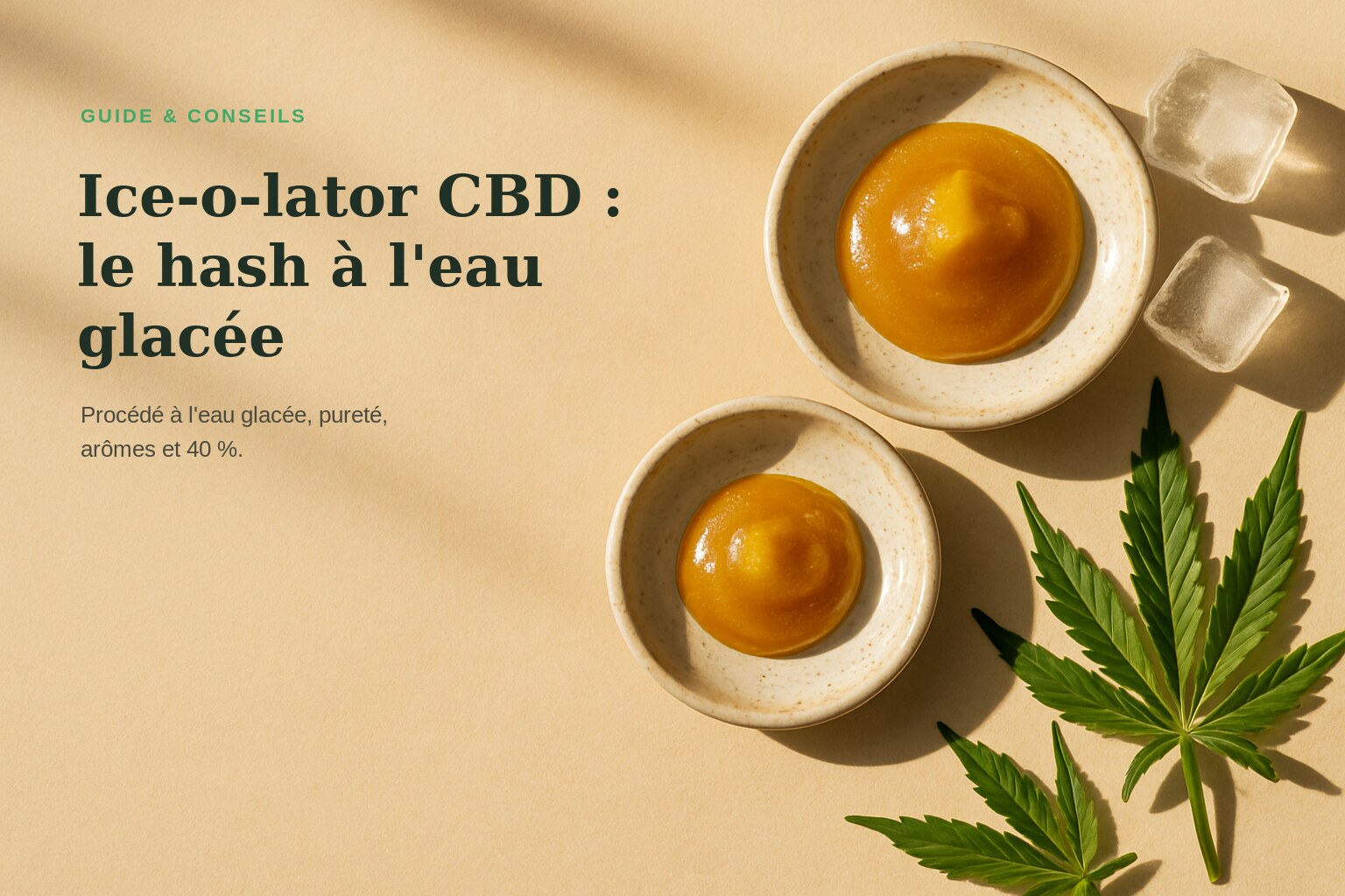 Ice-o-lator CBD : le hash à l'eau glacée · Maison Résine